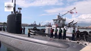 Los AngelesClass Submarine USS Columbus SSN 762 Getting Underway [upl. by Zeuqirdor]