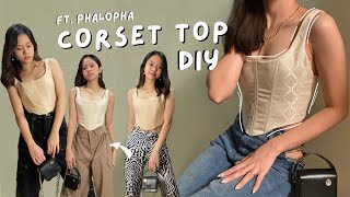 DIY CORSET TUTORIAL  Free Pattern ft Phalopha  Jeans Pants and Bags  Villamor Twins [upl. by Judy731]