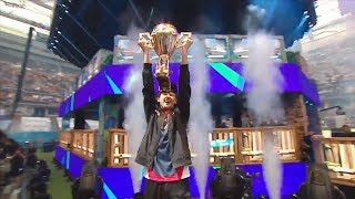 Bugha lifts the trophy after winning Fortnite World Cup  ESPN Esports [upl. by Halsy620]