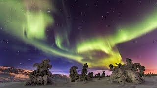 Northern Lights Aurora Borealis in Lapland Finland timelapse Rovaniemi Levi Saariselkä Ylläs [upl. by Aisenat44]