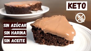 TORTA PASTEL DE CHOCOLATE KETO Húmeda Esponjosa y Saludable  Casera Sin Azúcar y Sin Harinas [upl. by Bo]