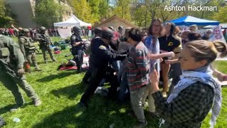 Police crackdown on Gaza War protestors at Indiana University [upl. by Shanahan]