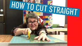 ✂️ HOW TO CUT STRAIGHT  QUILTING SKILLS TUTORIAL [upl. by Enahc193]