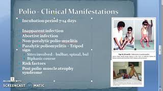 Microbiology 494 c PolioMyelitis Clinical Features Polio [upl. by Nylrebma734]