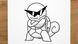 How to draw SQUIRTLE Pokémon step by step EASY [upl. by Bouldon787]