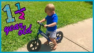 Kids Strider Bike  18 Month Old Riding Balance Bike  Review [upl. by Luwana]