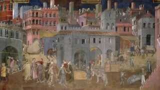 Ambrogio Lorenzetti Palazzo Pubblico frescos Allegory and effect of good and bad government [upl. by Vally]