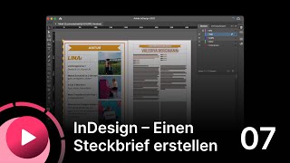 Abizeitung  Abibuch InDesign Tutorial quotEinen Steckbrief erstellenquot  Teil 07 [upl. by Elleniad]