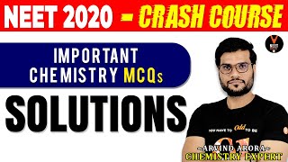 Solutions Chemistry class 12 MCQ  NEET 2020 Preparation  NEET Chemistry MCQ  Arvind sir [upl. by Alraep]