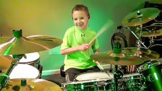 Dire Straits  Money For Nothing 7 year old Drummer [upl. by Elidad]