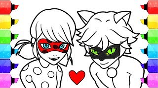 Miraculous Ladybug Coloring Pages  How to Draw and Color Ladybug and Cat Noir Coloring Book [upl. by Nnairrehs747]