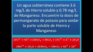 Oxidación con Permanganato de Potasio en aguas Ejercicio resuelto  Potabilización de agua [upl. by Mathia]