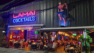 Lamai Saturday night bars and restaurantsKoh Samui Thailand [upl. by Annaul397]