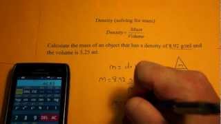 Determining Mass from Density and Volume [upl. by Bazluke]