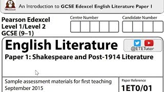 GCSE Edexcel English Literature Paper 1  An Introduction [upl. by Anirrok]