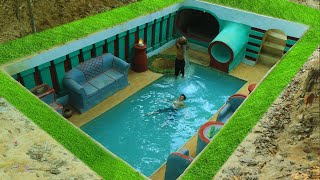 Building Cave Platinum Underground Swimming Pool With Underground Private Living Room [upl. by Gauldin]