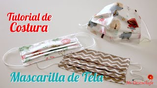 Tutorial de Costura  Mascarillas de Tela  Patrón Gratis  Cloth Mask [upl. by Brownson]