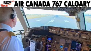 Piloting AIR CANADA Boeing 767300ER from Calgary  Cockpit Views [upl. by Donny]