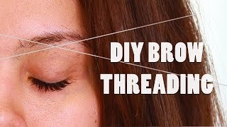 DIY BROW THREADING TUTORIAL AT HOME SHAPING [upl. by Novek649]