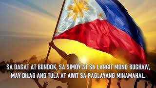 PHILIPPINE NATIONAL ANTHEM  OFFICIAL LYRIC VIDEO [upl. by Ahsikahs]