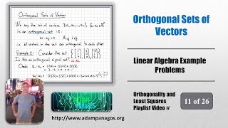 Orthogonal Sets of Vectors [upl. by Sibley]