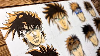 Drawing JOSEPH JOESTAR in 12 Different Anime Styles [upl. by Olegnad]