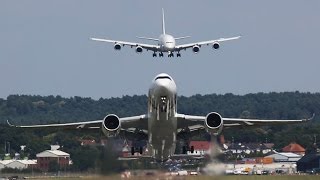 AMAZING Airbus A380 Air Show at Farnborough Air Show  Cargospotter [upl. by Kcirtemed]