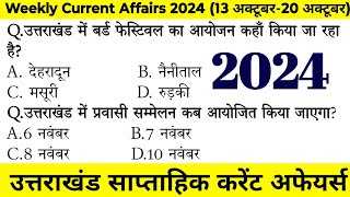 Uttarakhand Current Affairs 2024  Weekly Current Affairs  साप्ताहिक करंट अफेयर्स JARDHARICLASSES [upl. by Dearborn555]