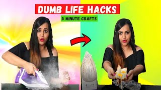 TRYING Dumb LIFE HACKS by 5 Minute Crafts 😂 [upl. by Harden]