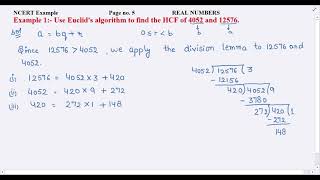 Use Euclids algorithm to find the HCF of 4052 and 12576 [upl. by Dwaine]