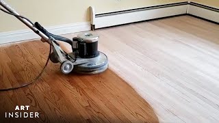 How Hardwood Floors Are Professionally Refinished [upl. by Haley461]