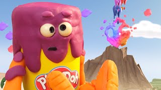 PlayDoh Official 🌋 PlayDoh Volcano Erupts 🌋 Funny Colors [upl. by Doownel]