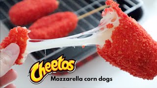 FLAMIN HOT CHEETOS MOZZARELLA CHEESE CORN DOG  EASY RECIPE amp SUPER DELICIOUS  KOREAN STYLE [upl. by Harwin]