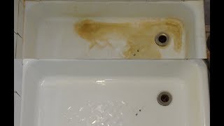 How to effortlessly remove limescale clean your bathtub [upl. by Ahsirtal]