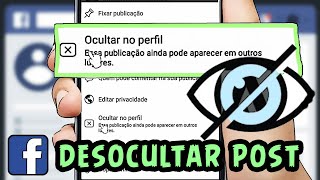 Como Desocultar Uma Publicação no Facebook [upl. by Noma]