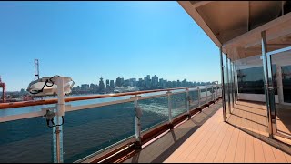 Holland America Alaska Cruise Vancouver Embarkation amp Koningsdam Oceanview Room Tour  VLOG Day 1 [upl. by Killarney]