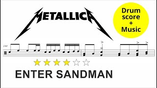 Metallica  Enter Sandman DRUM SCORE  MUSIC [upl. by Knipe]