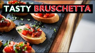 TASTY Bruschetta Recipe  CRAZY EASY VEGAN APPETIZERS [upl. by Dita]