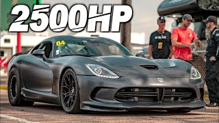 2500HP Turbo Viper Rips 8500RPM to 210MPH Worlds Fastest Gen V Vipers Bonus Street Racing [upl. by Rialc212]