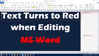 Text Turns to Red when Editing  MS Word [upl. by Bertie509]