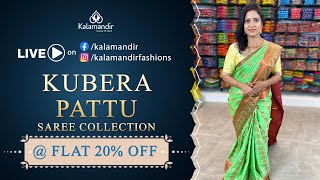 Kubera Pattu Sarees  FLAT 20 OFF  Kalamandir Sarees LIVE [upl. by Adnilev]