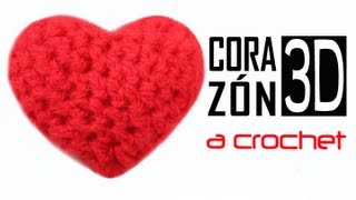 Corazón 3D a Crochet  PASO A PASO [upl. by Eartha522]