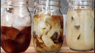 ICED COFFEE  DIY Iced Coffee At Home  COLD BREW COFFEE Recipe [upl. by Oren]