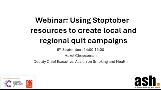 Stoptober Resources Webinar [upl. by Idihsar]