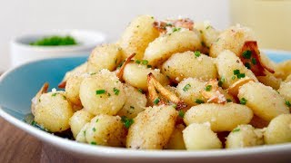 Quick Gnocchi with Crispy Garlic [upl. by Airotal]