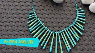 DIY Paper Jewellery Necklace [upl. by Ewald208]