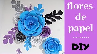 COMO HACER FLORES GIGANTES DE PAPEL EN 5 MINUTOS FÁCIL DIY [upl. by Yraccaz]