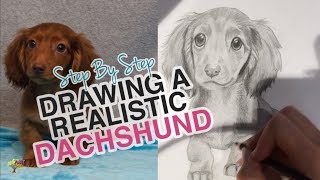 How to Draw a DACHSHUND  Step by Step Printout Aid Available [upl. by Enoj]