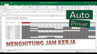 Cara Menghitung Jam Kerja di Ms Excel [upl. by Kinemod]