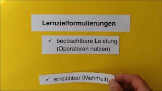 Lernziele im modernen Unterricht formulieren [upl. by Rabbaj]